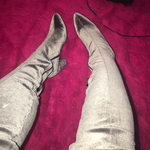 Suede knee high boots